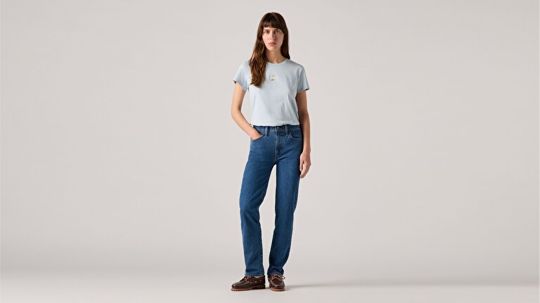 724™ High Rise Straight Kadın Jean Pantolon - Mosey Mid Stone