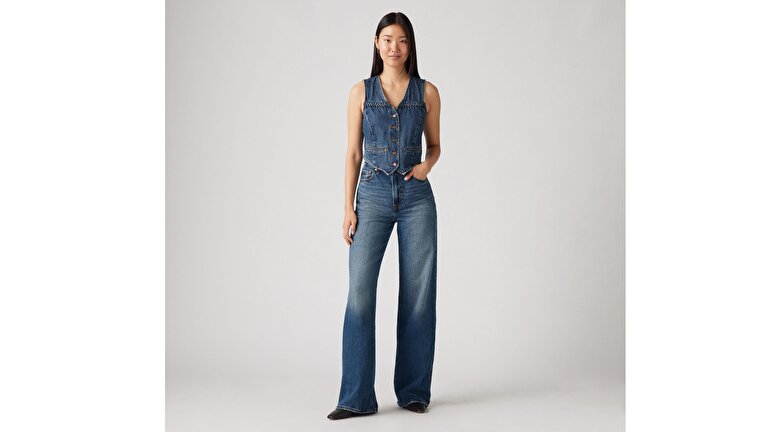 Ribcage Wide Leg Kadın Jean Pantolon - Polar Perimiter