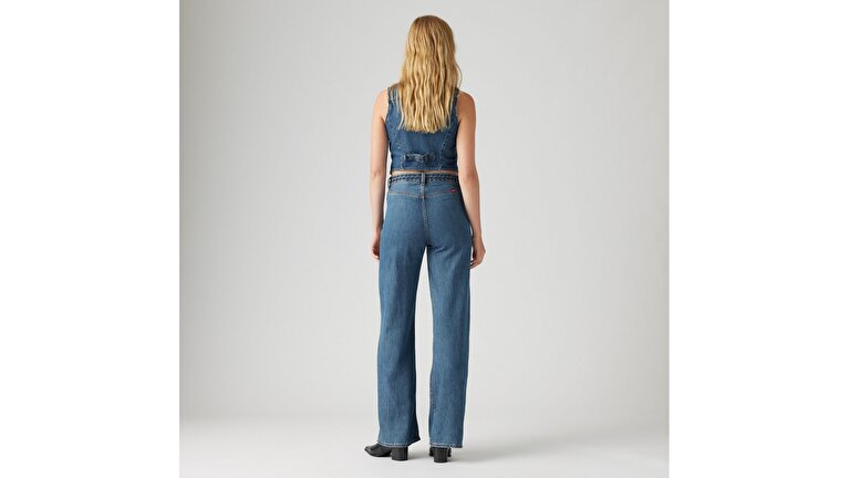 Ribcage Wide Leg Braided Kadın Jean Pantolon - Big Yikes 125828
