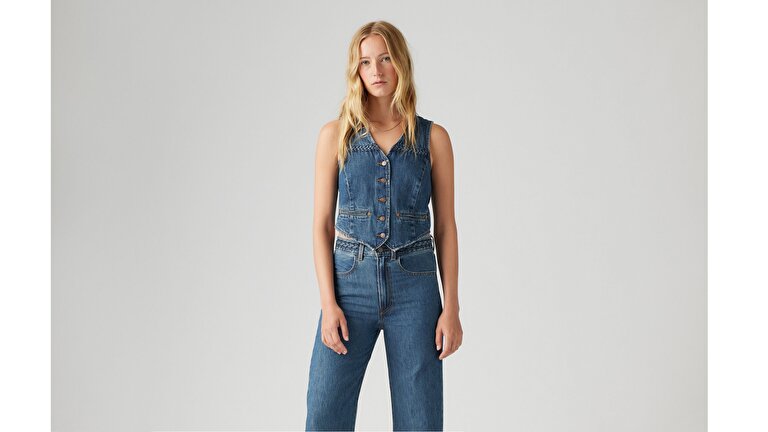 Braided Denim Yelek