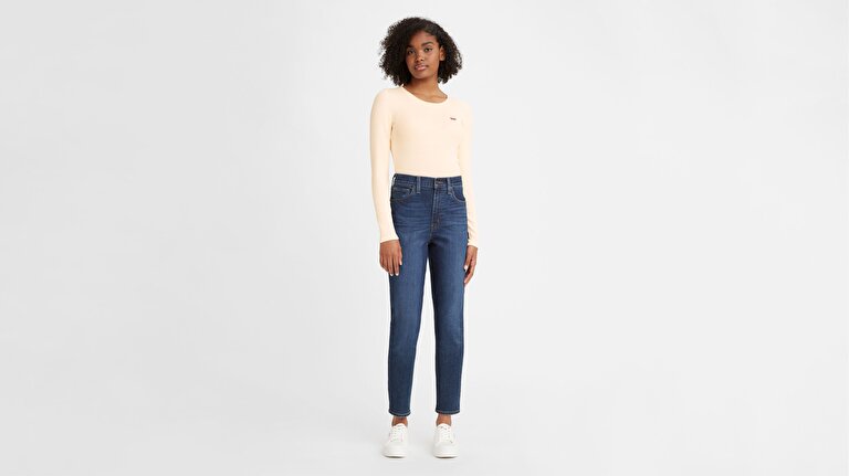 High Waisted Mom Kadın Jean Pantolon - Winter Cloud