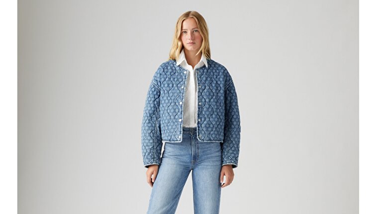 Rumer Quilted Liner Denim Ceket Mont