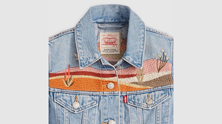 Embroidered XS Denim Yelek