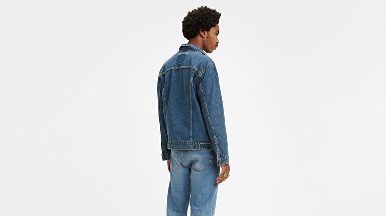 The Trucker Jacket Med Stonewash İndigo Erkek Trucker