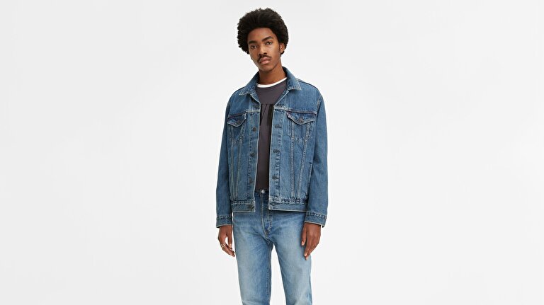 The Trucker Jacket Med Stonewash İndigo Erkek Trucker
