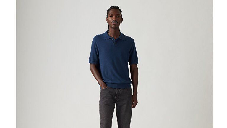 Sweater Cotton Linen Knit Polo