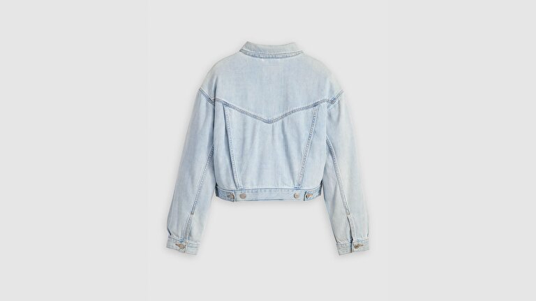 Shrunken '90s Linen+ Denim Trucker Ceket