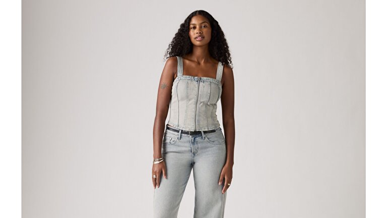 Sculpted Denim Büstiyer