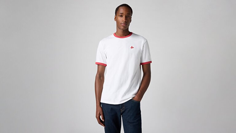 Retro Embroidered Ringer Tişört