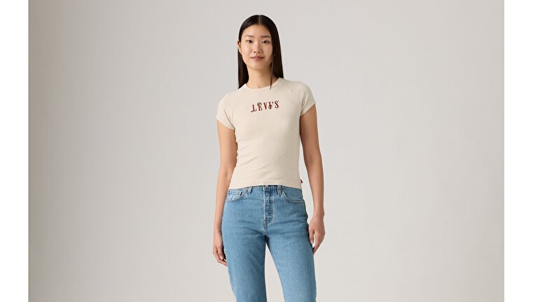 Slim Fit Baskılı Riley Raglan Tişört