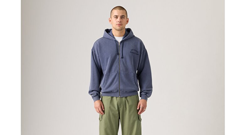 Two Horse Cropped Zip-Up Hoodie