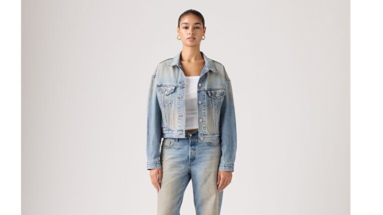 Cropped '90s Trucker Ceket