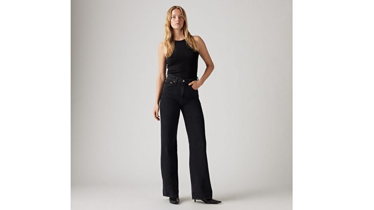 Ribcage Wide Leg Kadın Jean Pantolon - Rosie Posie