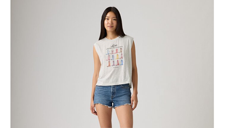 Graphic Boxy Tank Top