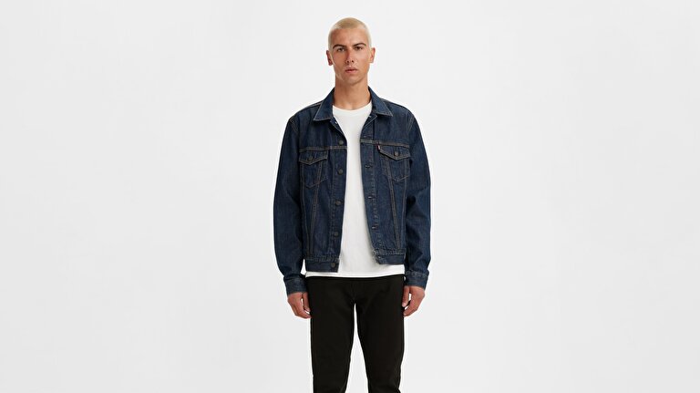 The Trucker Jacket Rockridge Trucker Orta İndigo Erkek Trucker Ceket