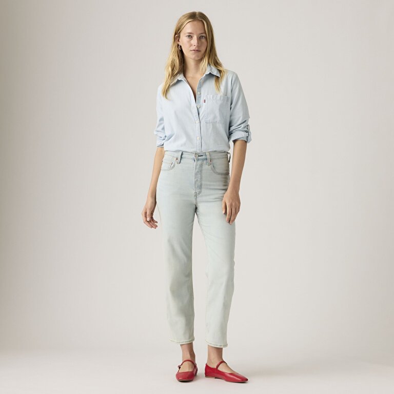Ribcage Straight Ankle Lightweight Kadın Jean Pantolon - Basking Cool