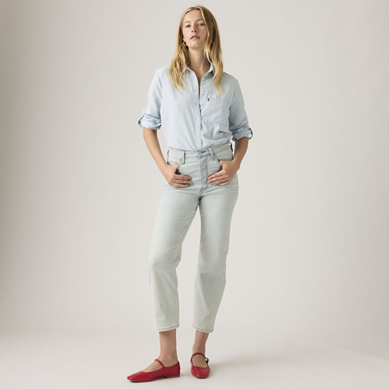 Ribcage Straight Ankle Lightweight Kadın Jean Pantolon - Basking Cool