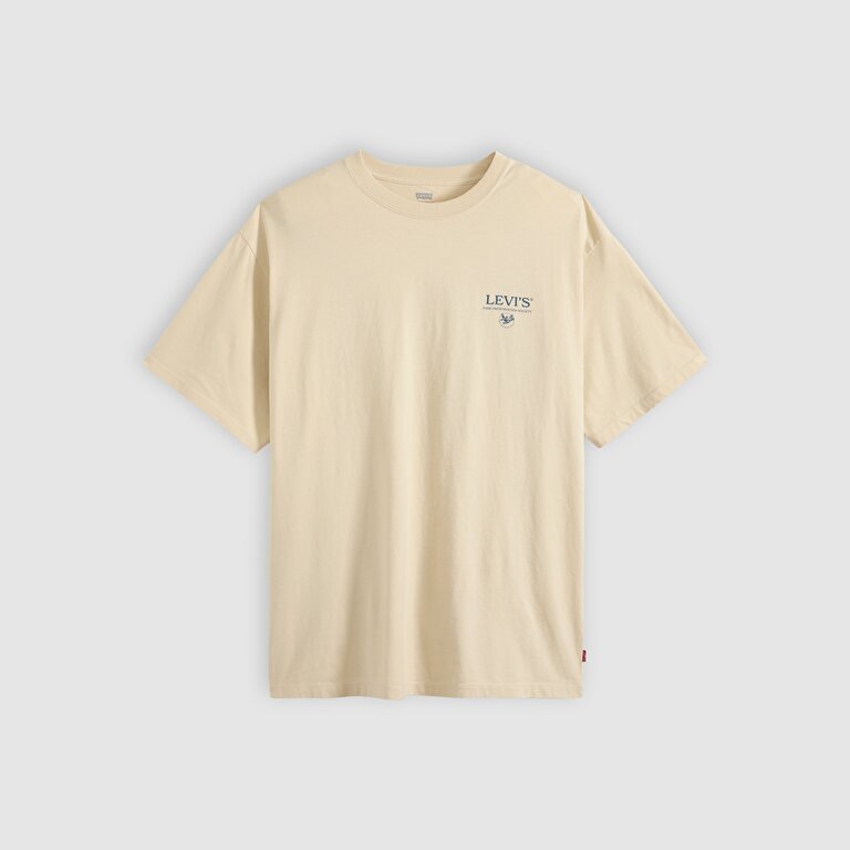 Graphic Vintage Fit Bisiklet Yaka Sarı Tişört