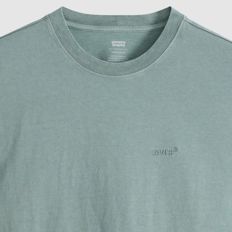 Red Tab™ Vintage Bisiklet Yaka Yeşil Tişört