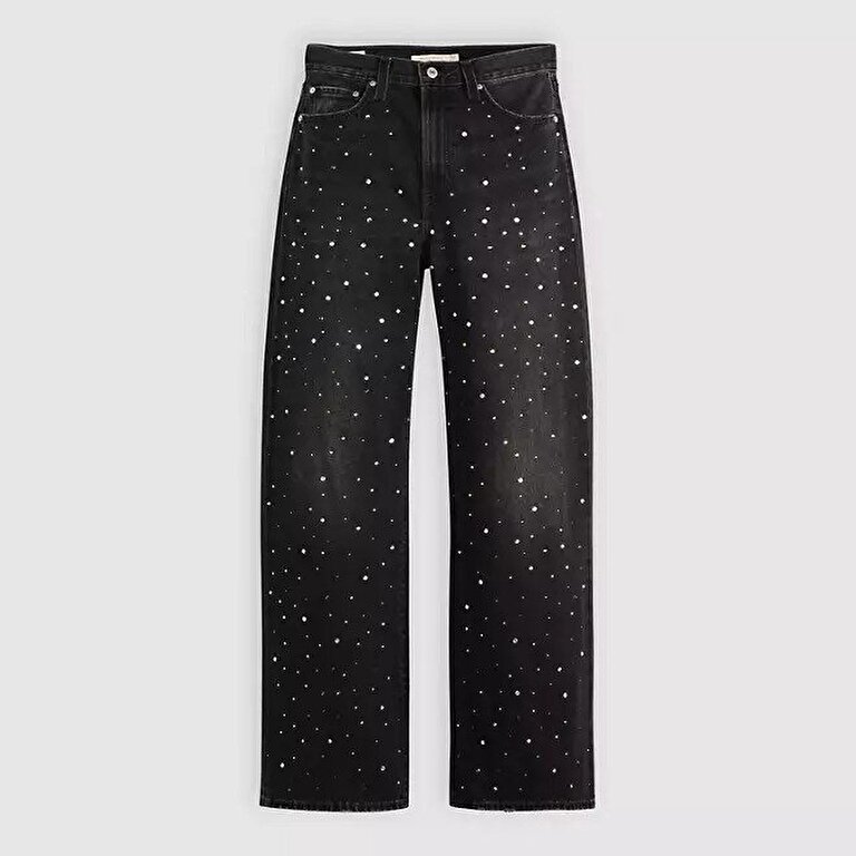 Ribcage Wide Leg Kadın Jean Pantolon - Dazzle Me Smoke