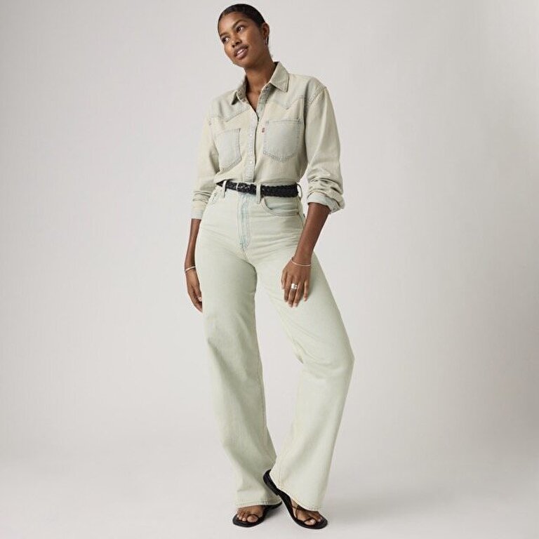 Ribcage Wide Leg Kadın Jean Pantolon