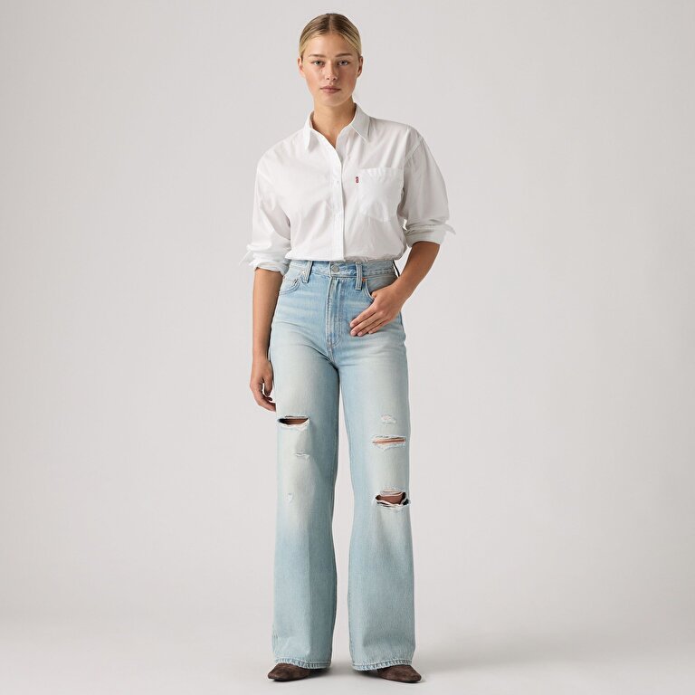 Ribcage Wide Leg Kadın Jean Pantolon - Set Up