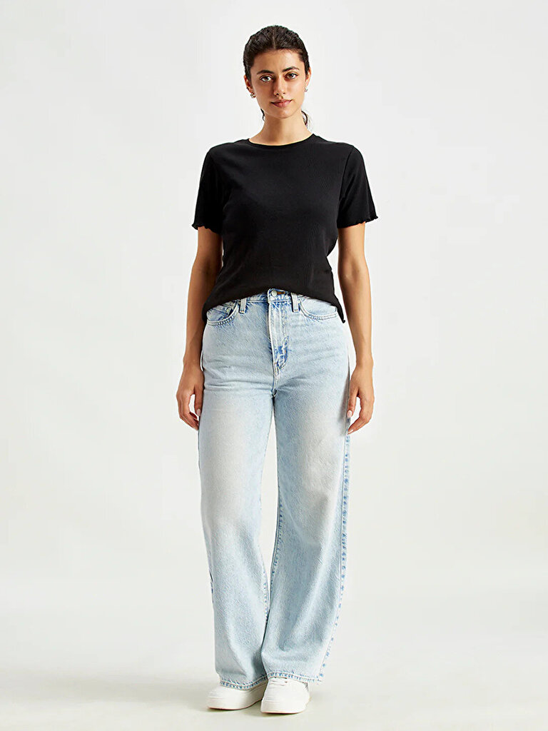 Ribcage Wide Leg Kadın Jean Pantolon