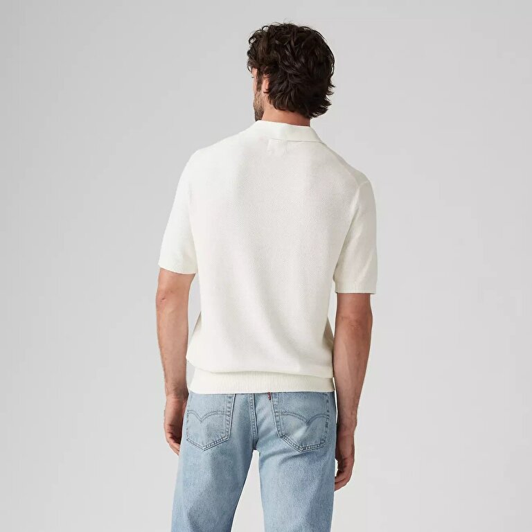 Sweater Cotton Linen Knit Polo