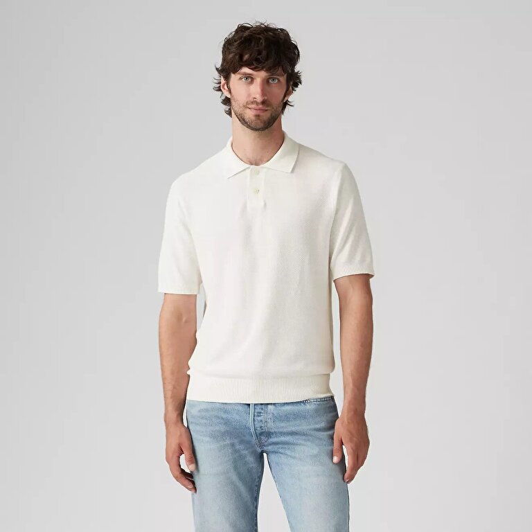 Sweater Cotton Linen Knit Polo