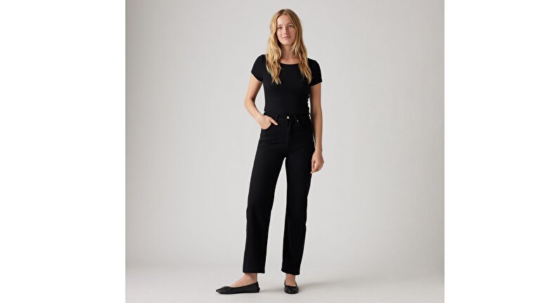 Ribcage Straight Ankle Kadın Jean Pantolon - Black Sprout