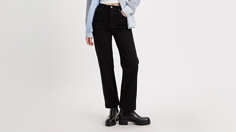 Ribcage Straight Ankle Kadın Jean Pantolon - Black Sprout