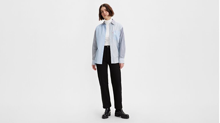 Ribcage Straight Ankle Kadın Jean Pantolon - Black Sprout